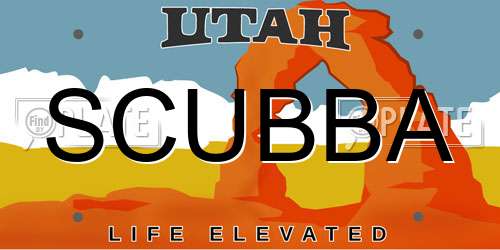 SCUBBA Utah License Plate