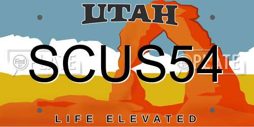 SCUS54 Utah License Plate