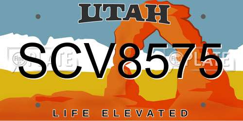 SCV8575 Utah License Plate