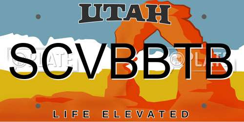 SCVBBTB Utah License Plate