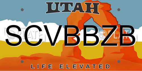 SCVBBZB Utah License Plate