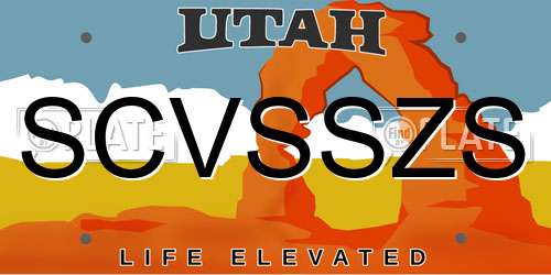 SCVSSZS Utah License Plate