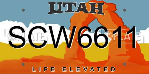 SCW6611 Utah License Plate