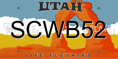 SCWB52 Utah License Plate