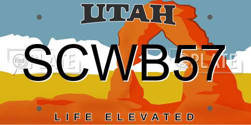 SCWB57 Utah License Plate