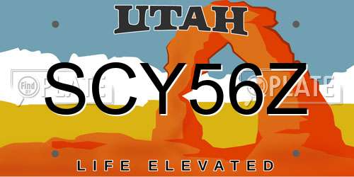 SCY56Z Utah License Plate