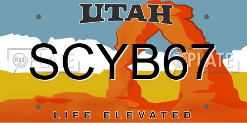 SCYB67 Utah License Plate