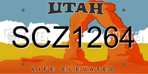 SCZ1264 Utah License Plate