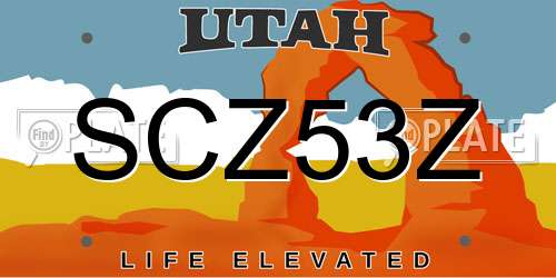 SCZ53Z Utah License Plate