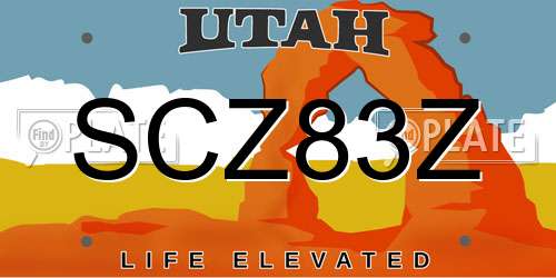 SCZ83Z Utah License Plate