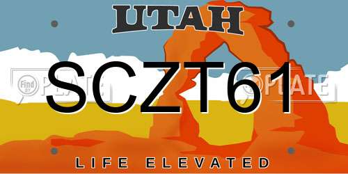 SCZT61 Utah License Plate