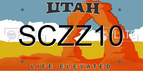 SCZZ10 Utah License Plate