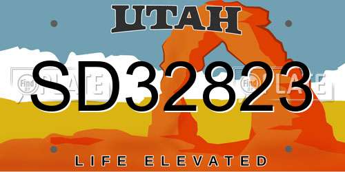 SD32823 Utah License Plate
