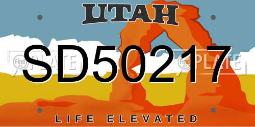 SD50217 Utah License Plate