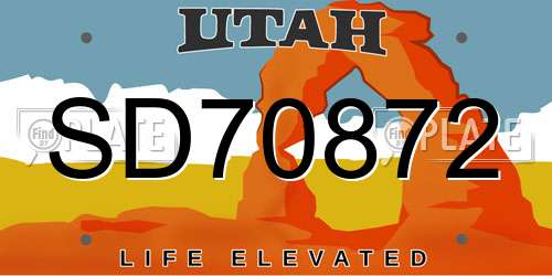 SD70872 Utah License Plate