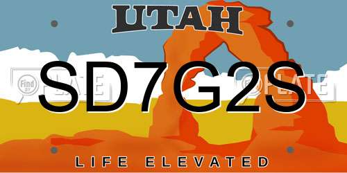 SD7G2S Utah License Plate