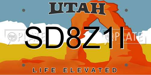 SD8Z1I Utah License Plate
