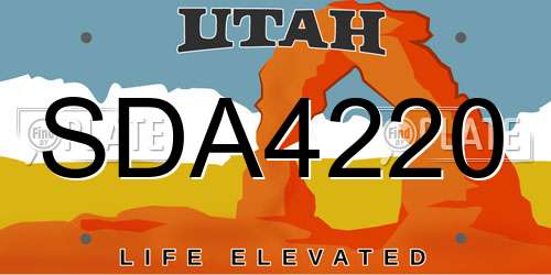 SDA4220 Utah License Plate