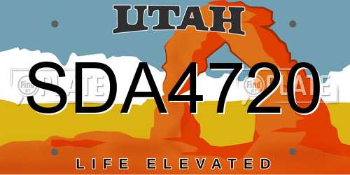SDA4720 Utah License Plate