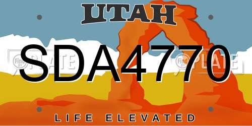 SDA4770 Utah License Plate