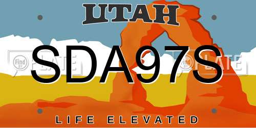 SDA97S Utah License Plate