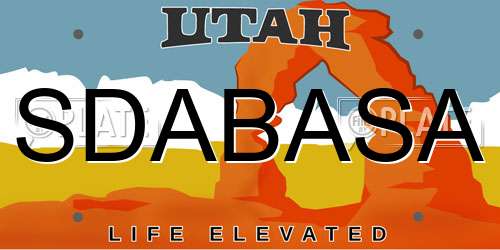 SDABASA Utah License Plate
