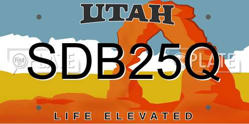 SDB25Q Utah License Plate