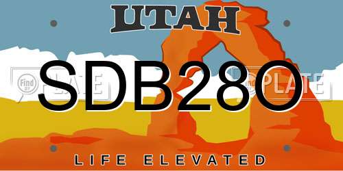 SDB28O Utah License Plate