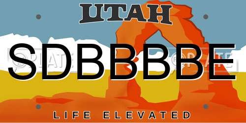 SDBBBBE Utah License Plate