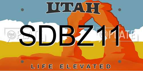 SDBZ11 Utah License Plate
