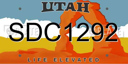 SDC1292 Utah License Plate