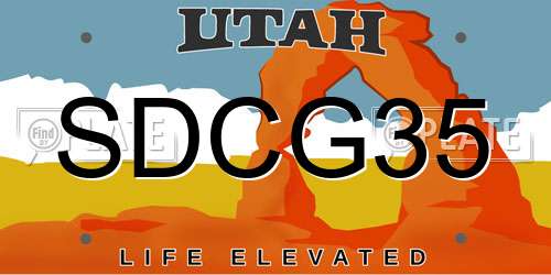 SDCG35 Utah License Plate