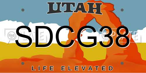 SDCG38 Utah License Plate