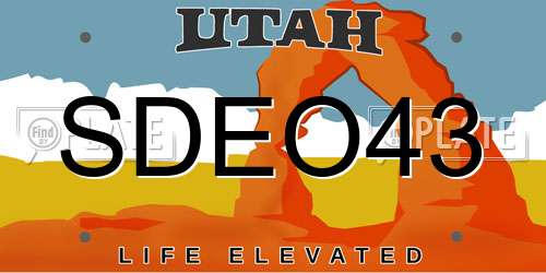 SDEO43 Utah License Plate