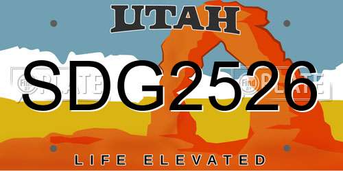 SDG2526 Utah License Plate