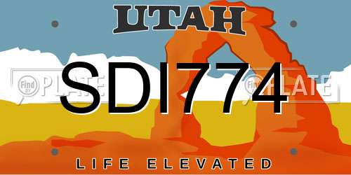 SDI774 Utah License Plate
