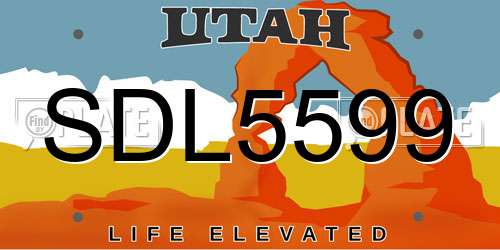SDL5599 Utah License Plate