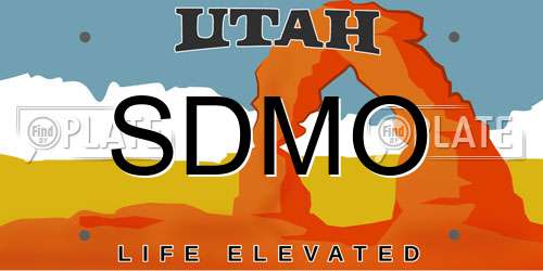 SDMO Utah License Plate