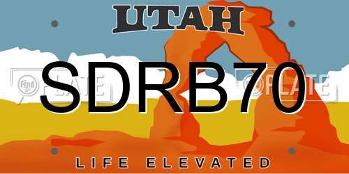 SDRB70 Utah License Plate