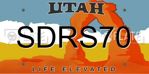 SDRS70 Utah License Plate