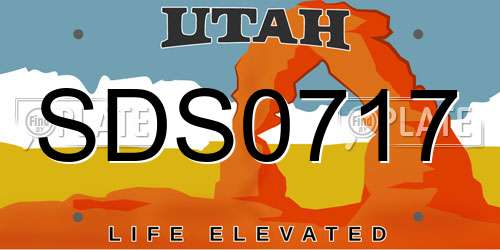 SDS0717 Utah License Plate