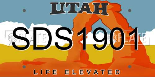 SDS1901 Utah License Plate