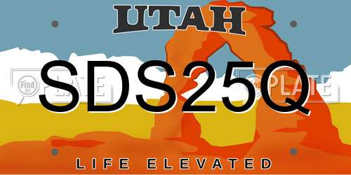 SDS25Q Utah License Plate