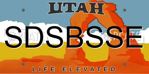 SDSBSSE Utah License Plate