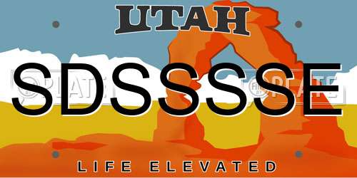 SDSSSSE Utah License Plate