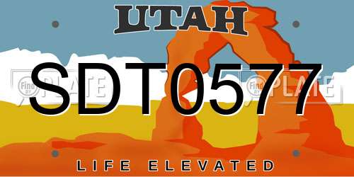 SDT0577 Utah License Plate