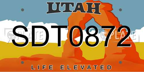 SDT0872 Utah License Plate