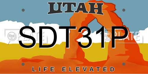 SDT31P Utah License Plate
