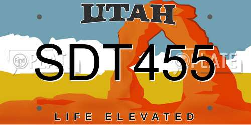 SDT455 Utah License Plate