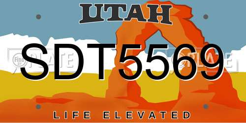 SDT5569 Utah License Plate